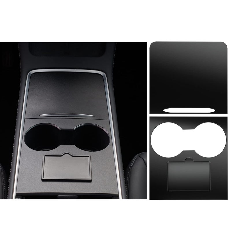 Nestour 2021 2022 2023 Tesla Model 3 Model Y Center Console Wrap Cover Kit, Ultra Slim, Non-Trace Center Console Protector Accessories, Premium ABS Material (Matte Black) - Image 1
